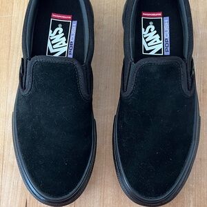 Vans All-black Suede Slip-ons - Men’s 6.5